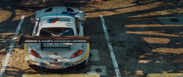BMW Motorsport livery car seen from above
